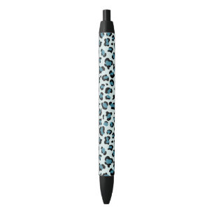 Leopard Print, Leopard Spots, Blue Leopard Black Ink Pen