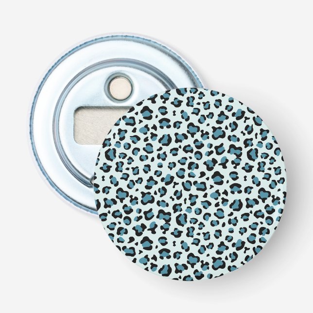 Leopard Print, Leopard Spots, Blue Leopard Bottle Opener (Front)