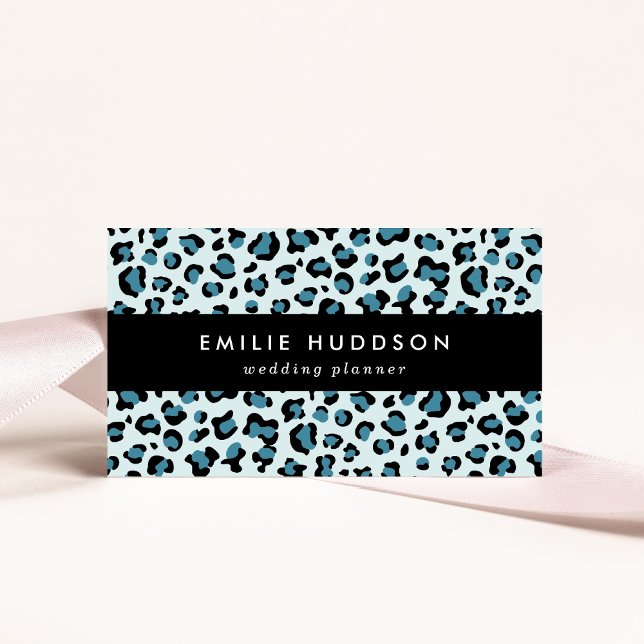 Leopard Print, Leopard Spots, Blue Leopard Business Card (Creator Uploaded)
