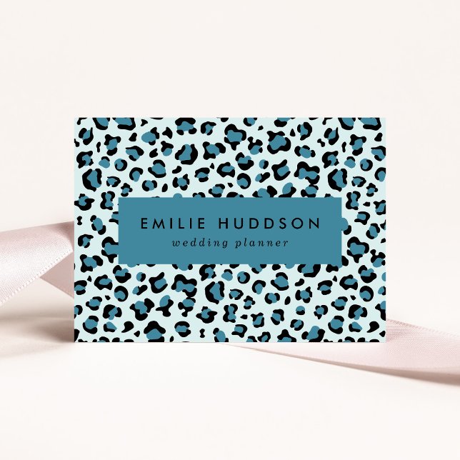 Leopard Print, Leopard Spots, Blue Leopard Business Card (Creator Uploaded)