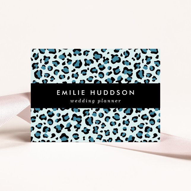 Leopard Print, Leopard Spots, Blue Leopard Business Card (Creator Uploaded)