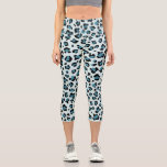 Leopard Print, Leopard Spots, Blue Leopard Capri Leggings<br><div class="desc">Elegant, stylish and sophisticated leopard pattern in blue colour. Modern and trendy gift, perfect for the animal print lover in your life.</div>