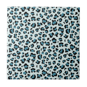 Leopard Print, Leopard Spots, Blue Leopard Ceramic Tile