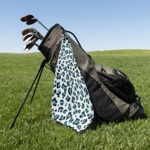 Leopard Print, Leopard Spots, Blue Leopard Golf Towel