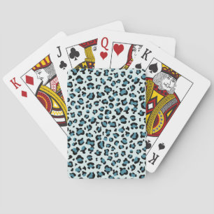 Leopard Print, Leopard Spots, Blue Leopard Playing Cards