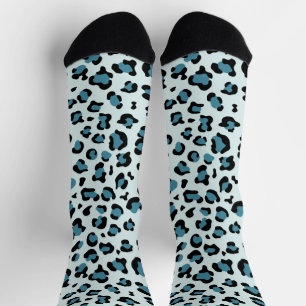 Leopard Print, Leopard Spots, Blue Leopard Socks