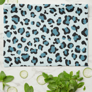 Leopard Print, Leopard Spots, Blue Leopard Tea Towel