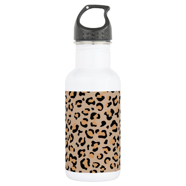 Leopard Print, Leopard Spots, Brown Leopard 532 Ml Water Bottle (Front)