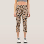 Leopard Print, Leopard Spots, Brown Leopard Capri Leggings<br><div class="desc">Elegant,  stylish and sophisticated leopard pattern in brown colour. Modern and trendy gift,  perfect for the animal print lover in your life.</div>