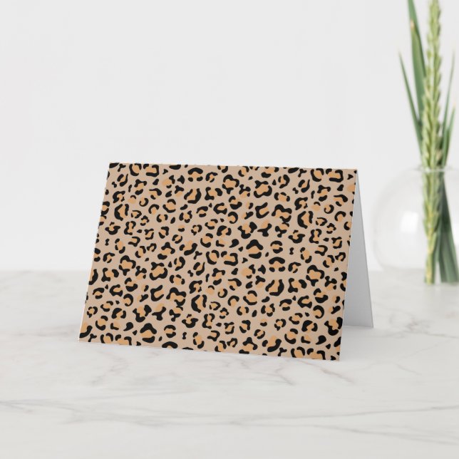 Leopard Print, Leopard Spots, Brown Leopard Card (Front)
