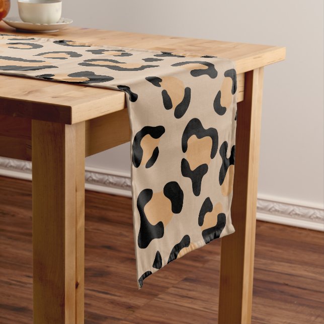 Leopard Print, Leopard Spots, Brown Leopard Medium Table Runner (In Situ)
