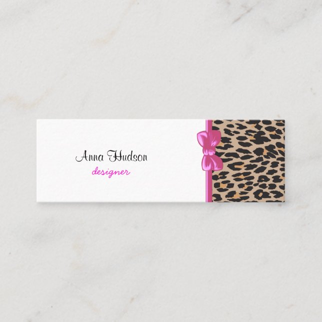 Leopard Print, Leopard Spots, Brown Leopard Mini Business Card (Front)