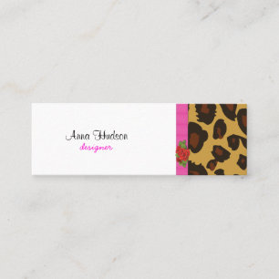 Leopard Print, Leopard Spots, Brown Leopard Mini Business Card