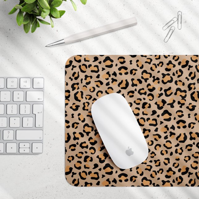 Leopard Print, Leopard Spots, Brown Leopard Mouse Pad (Creator Uploaded)