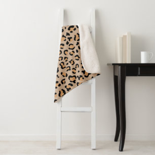 Leopard Print, Leopard Spots, Brown Leopard Sherpa Blanket