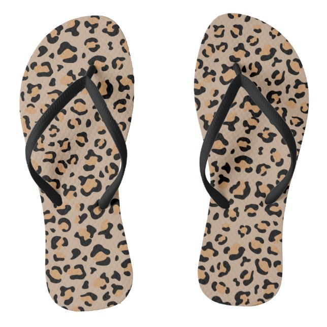 Leopard Print, Leopard Spots, Brown Leopard Thongs (Footbed)