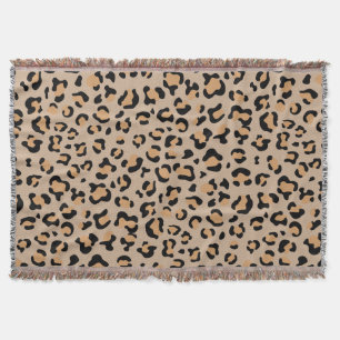 Leopard Print, Leopard Spots, Brown Leopard Throw Blanket