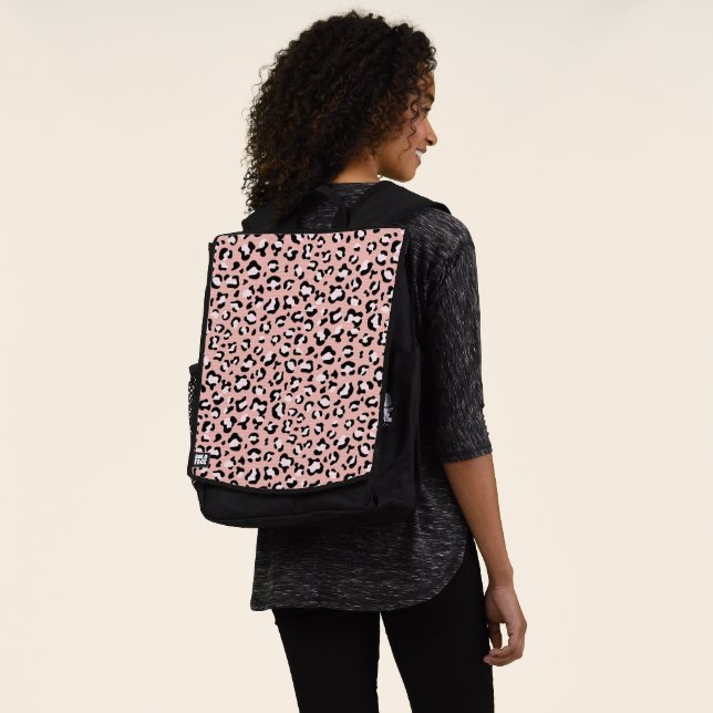 Leopard Print, Leopard Spots, Pink Leopard Backpack (Worn)