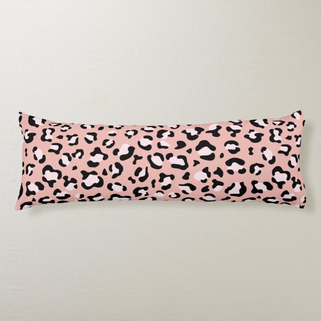 Leopard Print, Leopard Spots, Pink Leopard Body Cushion (Front)
