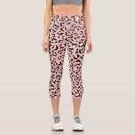 Leopard Print, Leopard Spots, Pink Leopard Capri Leggings<br><div class="desc">Elegant, stylish and sophisticated leopard pattern in pink colour. Modern and trendy gift, perfect for the animal print lover in your life.</div>