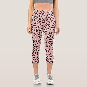Leopard Print, Leopard Spots, Pink Leopard Capri Leggings