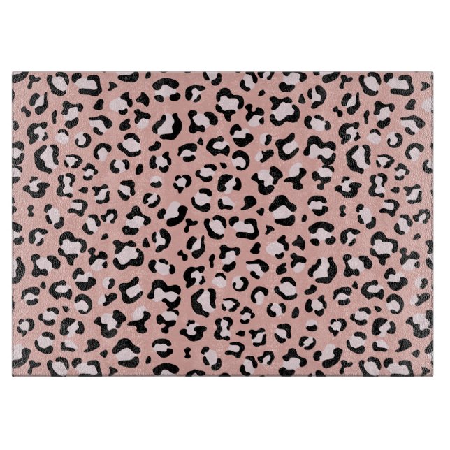 Leopard Print, Leopard Spots, Pink Leopard Cutting Board (Front)