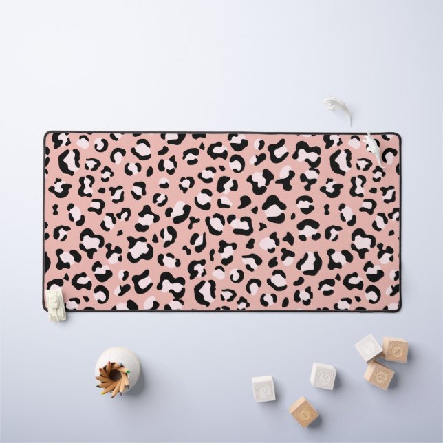 Leopard Print, Leopard Spots, Pink Leopard Desk Mat (Kids Table)