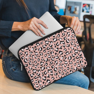 Leopard Print, Leopard Spots, Pink Leopard Laptop Sleeve