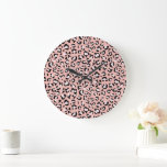 Leopard Print, Leopard Spots, Pink Leopard Large Clock<br><div class="desc">Elegant,  stylish and sophisticated leopard pattern in pink colour. Modern and trendy gift,  perfect for the animal print lover in your life.</div>