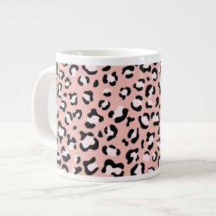 Leopard Print, Leopard Spots, Pink Leopard Large Coffee Mug