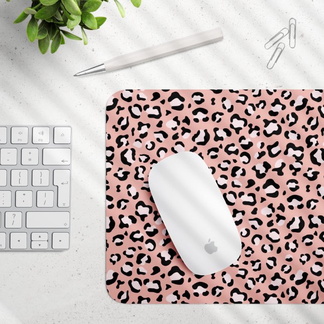 Leopard Print, Leopard Spots, Pink Leopard Mouse Pad (Creator Uploaded)