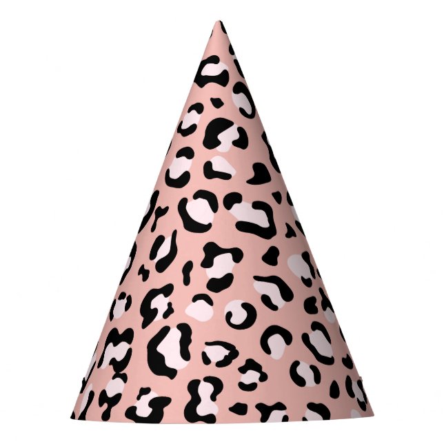 Leopard Print, Leopard Spots, Pink Leopard Party Hat (Front)