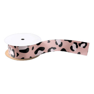 Leopard Print, Leopard Spots, Pink Leopard Satin Ribbon