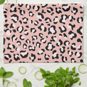 Leopard Print, Leopard Spots, Pink Leopard Tea Towel