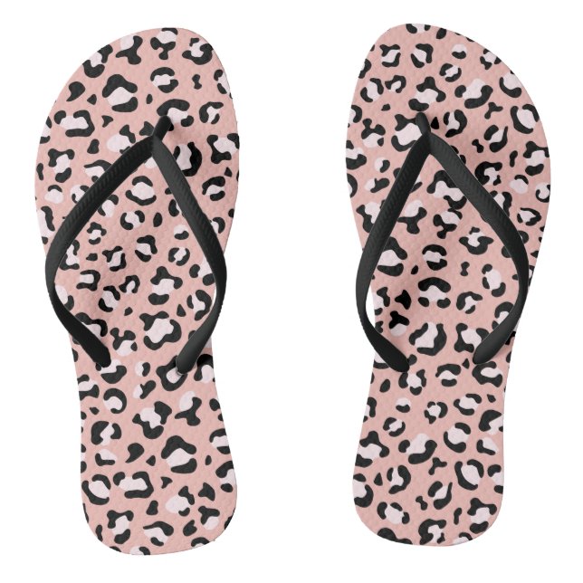 Leopard Print, Leopard Spots, Pink Leopard Thongs (Footbed)