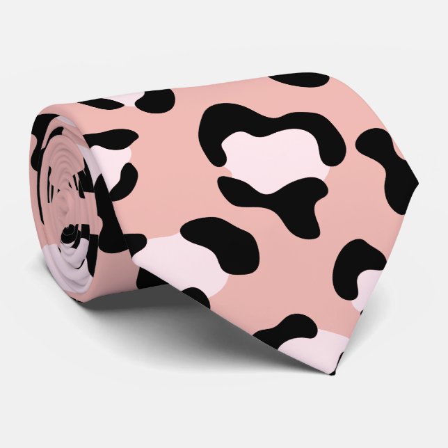 Leopard Print, Leopard Spots, Pink Leopard Tie (Rolled)