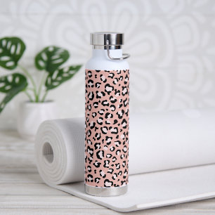 Leopard Print, Leopard Spots, Pink Leopard Water Bottle