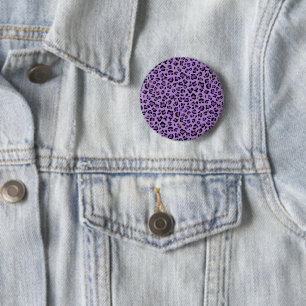 Leopard Print, Leopard Spots, Purple Leopard 6 Cm Round Badge