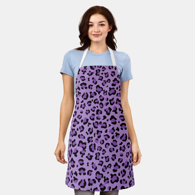 Leopard Print, Leopard Spots, Purple Leopard Apron (Worn)