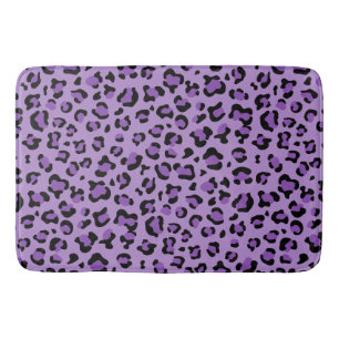 Leopard Print, Leopard Spots, Purple Leopard Bath Mat