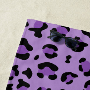 Leopard Print, Leopard Spots, Purple Leopard Beach Towel