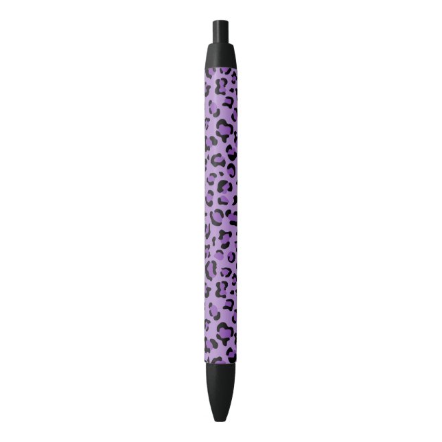 Leopard Print, Leopard Spots, Purple Leopard Black Ink Pen (Front Vertical)