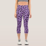 Leopard Print, Leopard Spots, Purple Leopard Capri Leggings<br><div class="desc">Elegant,  stylish and sophisticated leopard pattern in purple colour. Modern and trendy gift,  perfect for the animal print lover in your life.</div>