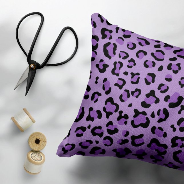 Leopard Print, Leopard Spots, Purple Leopard Decorative Cushion (Creator Uploaded)