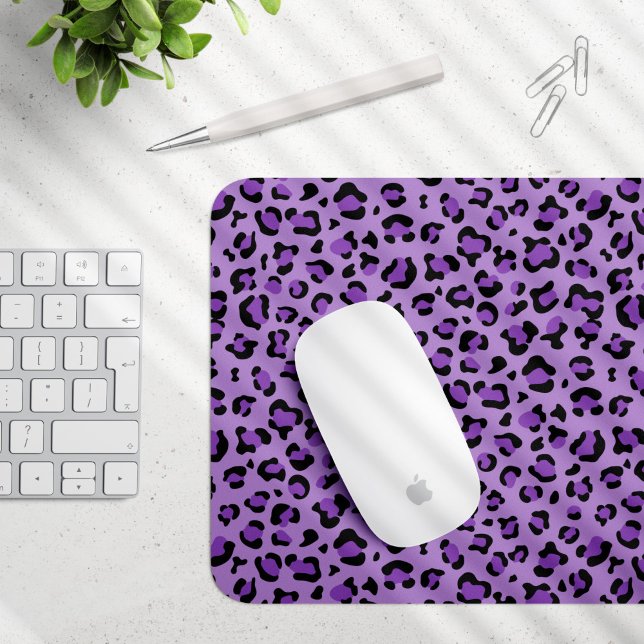 Leopard Print, Leopard Spots, Purple Leopard Mouse Pad (Creator Uploaded)