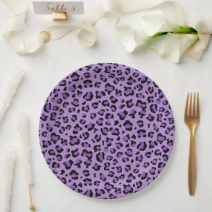 Leopard Print, Leopard Spots, Purple Leopard Paper Plate