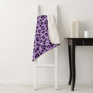 Leopard Print, Leopard Spots, Purple Leopard Sherpa Blanket