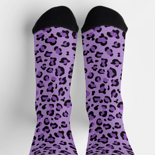 Leopard Print, Leopard Spots, Purple Leopard Socks (Top)