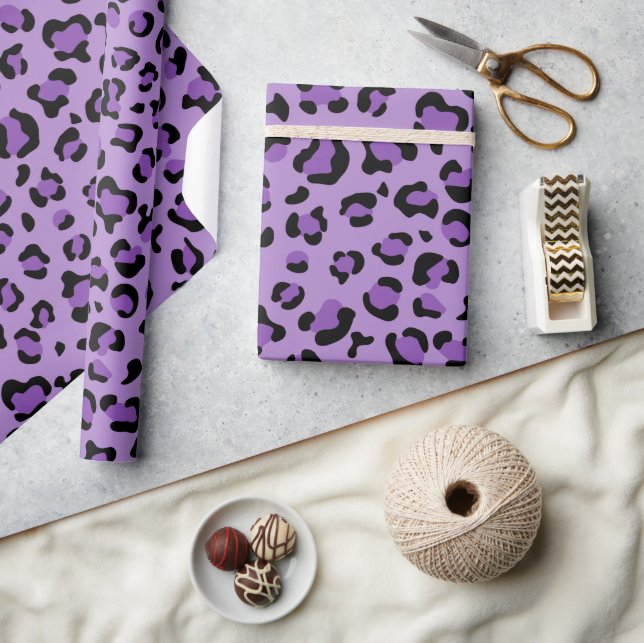 Leopard Print, Leopard Spots, Purple Leopard Wrapping Paper (Crafts)