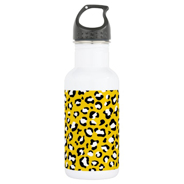 Leopard Print, Leopard Spots, Yellow Leopard 532 Ml Water Bottle (Front)
